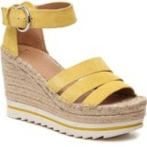 Marc Fisher LTD Yellow Wedge Sandals